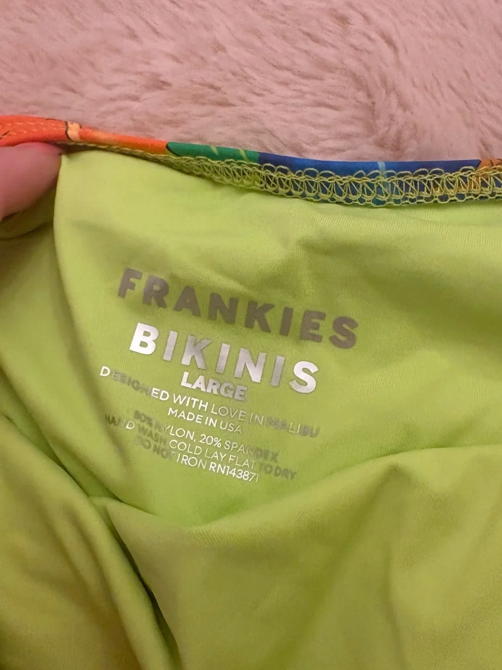 Frankie's Bikinis Tropical High-Waist Bikini Bottom - Pink, Blue, Green